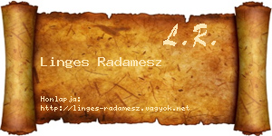 Linges Radamesz névjegykártya